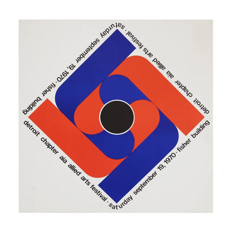 Detail for Detroit Chapter AIA Allied Arts Festival Fisher Building Poster, 1970 (1 of 3)