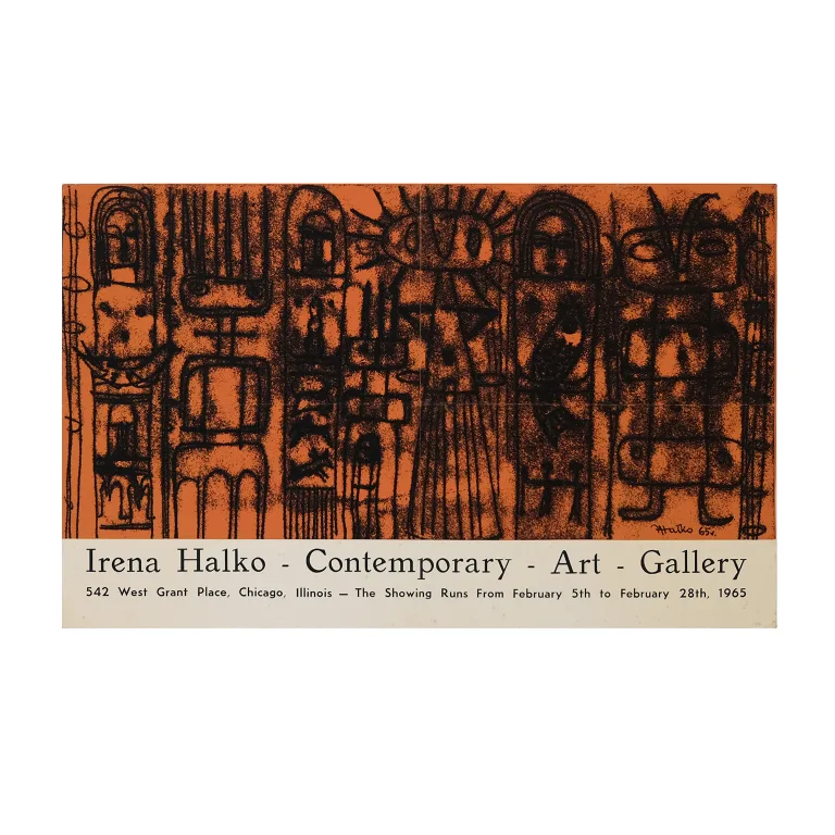 Detail for Irena Halko Contemporary Art Gallery Chicago Exhibition Poster, 1965 (1 of 4)