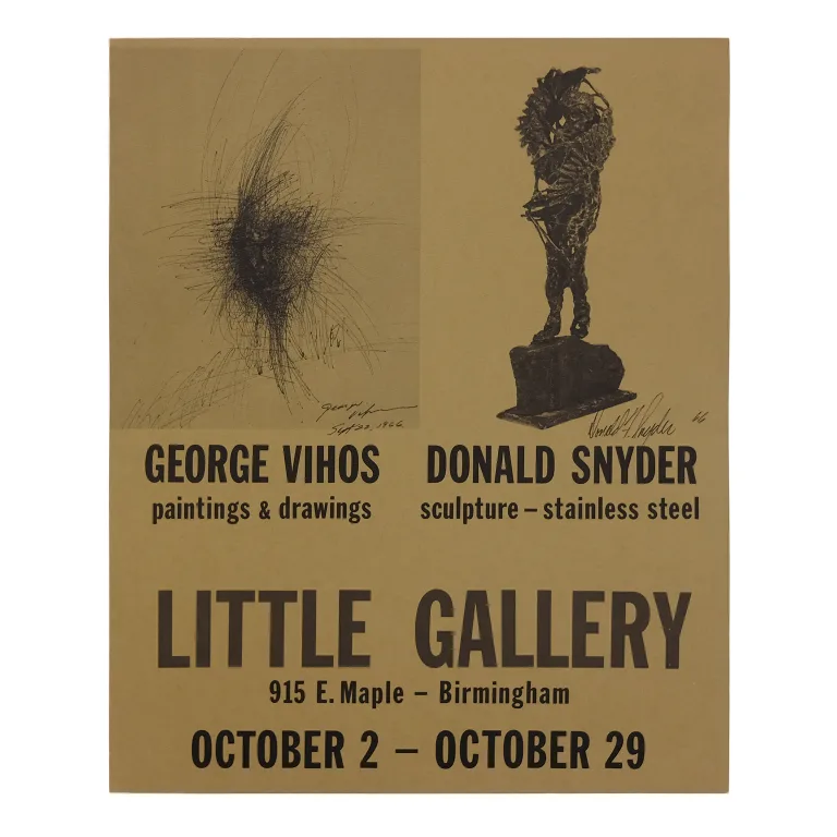 Detail for Georg Vihos / Donald Snyder Exhibition Poster at Little Gallery, 1966 (1 of 4)